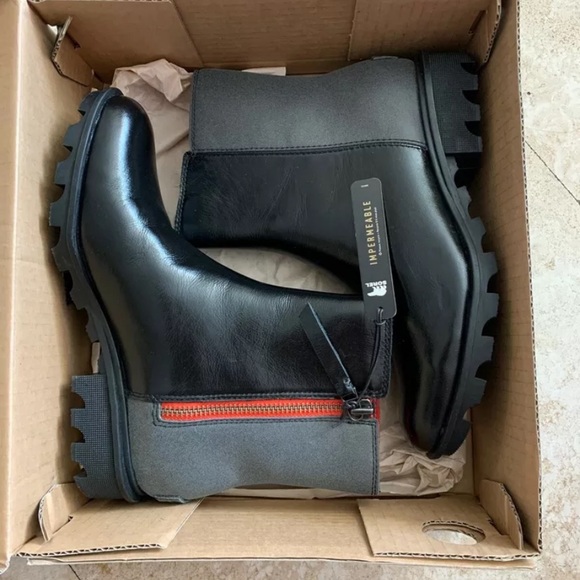 SOREL PHOENIX BOOT NEW 8.5 WOMENS BLACK ZIP - Picture 2 of 5
